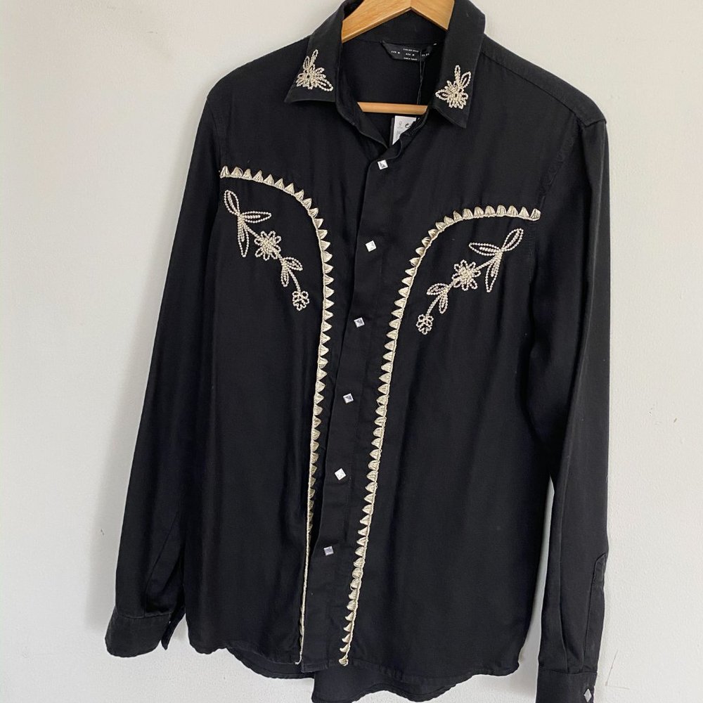 Zara Men’s Western Shirt with Embroidery